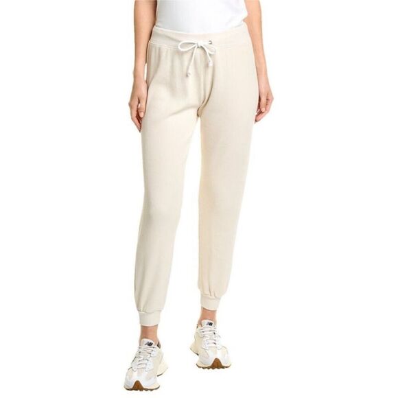 Perfectwhitetee Cream Ivory Waffle Joggers Pants 100% Cotton Size L - Picture 1 of 8